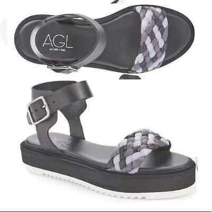 AGL Mirea Chunky Platform Ankle Strap Sandal Nero/Carbon Y2K Retro Black 90s
